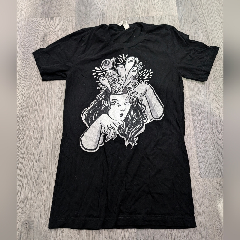 Jane Revæe Brainstorm Graphic Tee XS Surreal Goth Dark Art Shirt